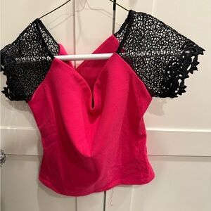 Elegant Pink Lace crop Top